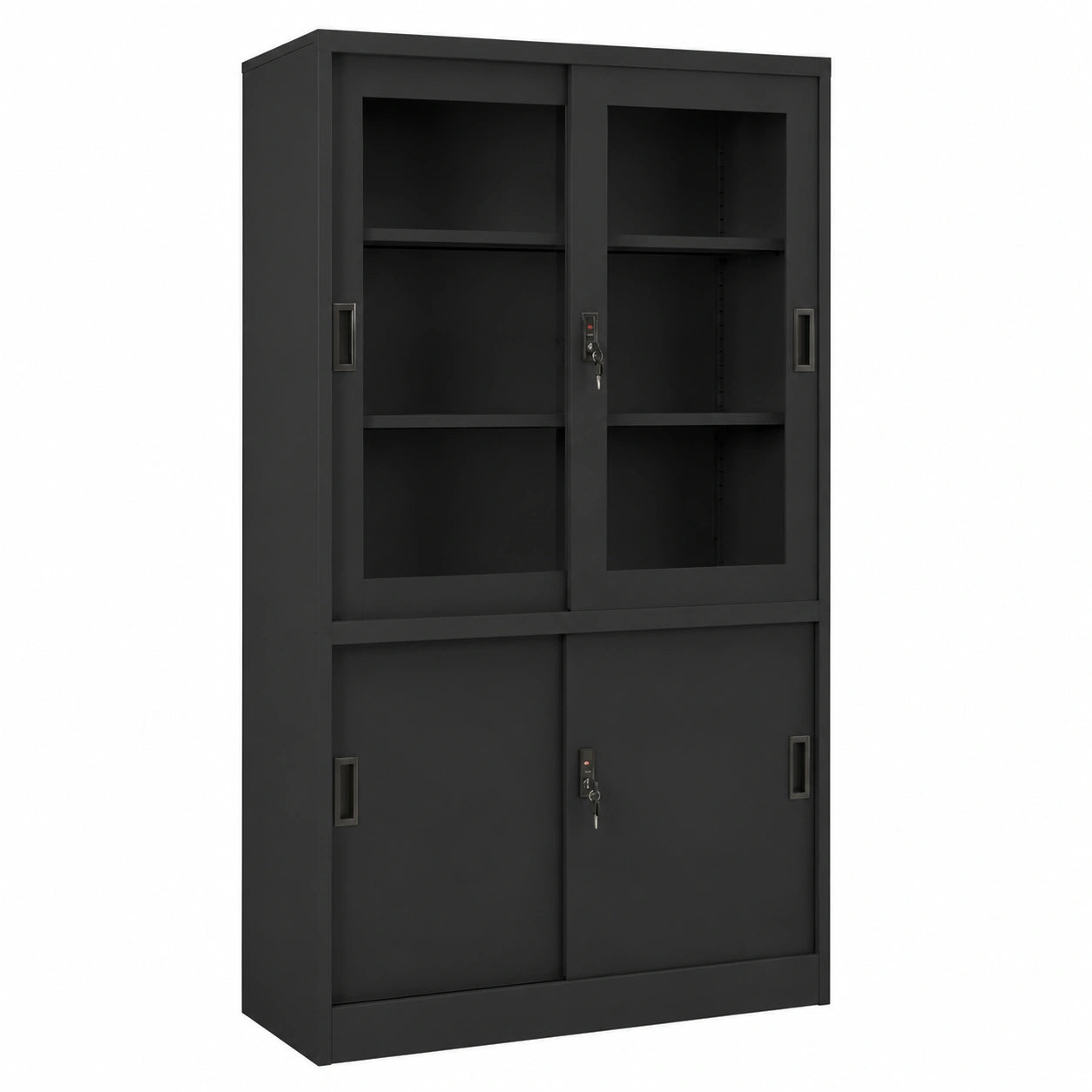 Armadio Ufficio in Acciaio Antracite con Anta Scorrevole 90x40x180 cm