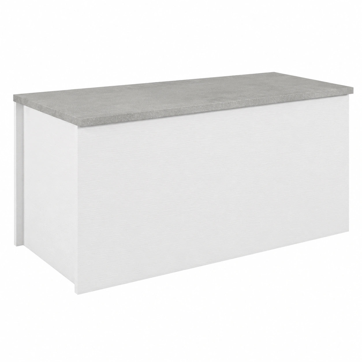 Cassapanca contenitore soft-close per casa, 90x45x45 cm, colore bianco cemento