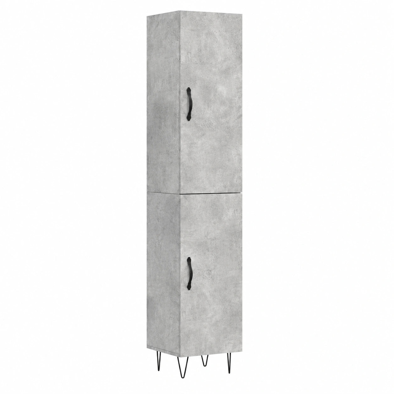 Mobile Alto Moderno in Legno Grigio Cemento con Ante 180x34,5x34 cm