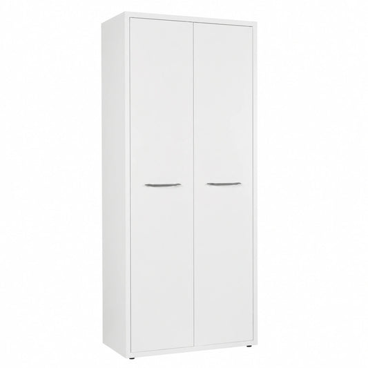 Armadio Contenitore Composad DISEGNO con 2 Ante, 81.6x217.5x35.7 cm, Bianco Laccato, Made in Italy