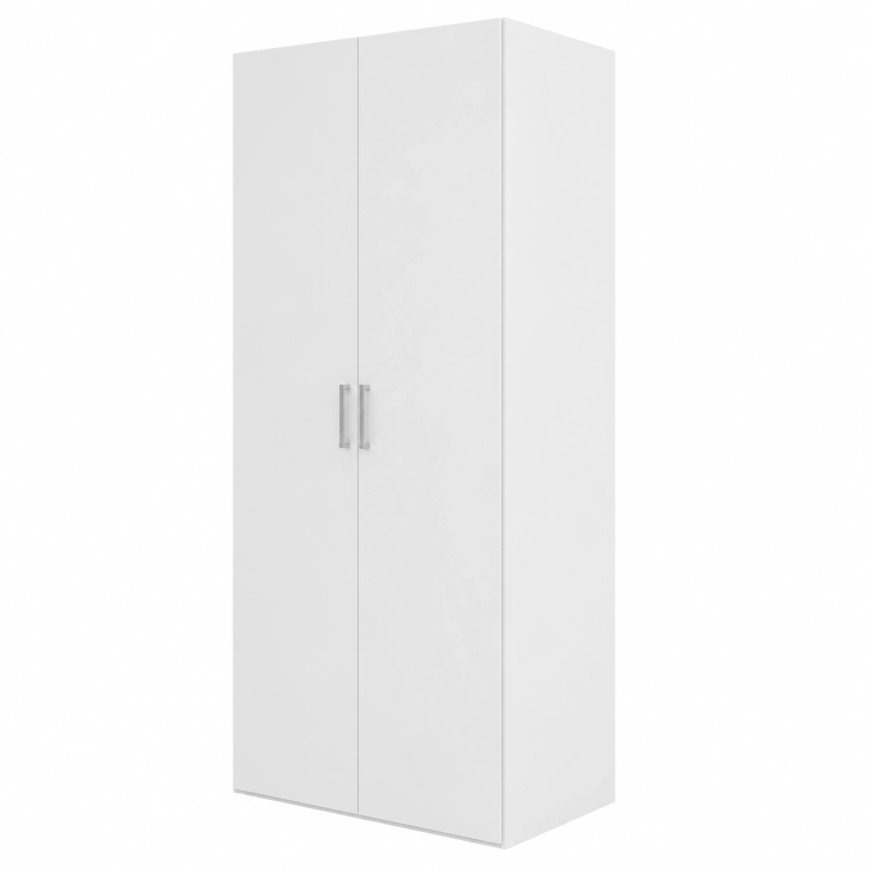 Armadio Paulette a 2 Ante per Camera da Letto, Spazio per Abiti, 77x49x175 cm, Bianco