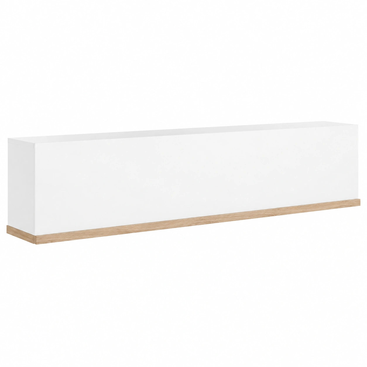 Mobile Soggiorno MUNDI Sospeso in Rovere e Bianco, 160x35x30,4 cm, Made in Italy