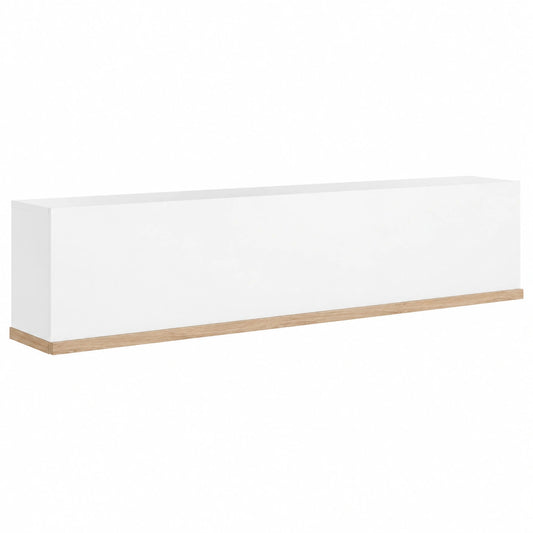 Mobile Soggiorno MUNDI Sospeso in Rovere e Bianco, 160x35x30,4 cm, Made in Italy