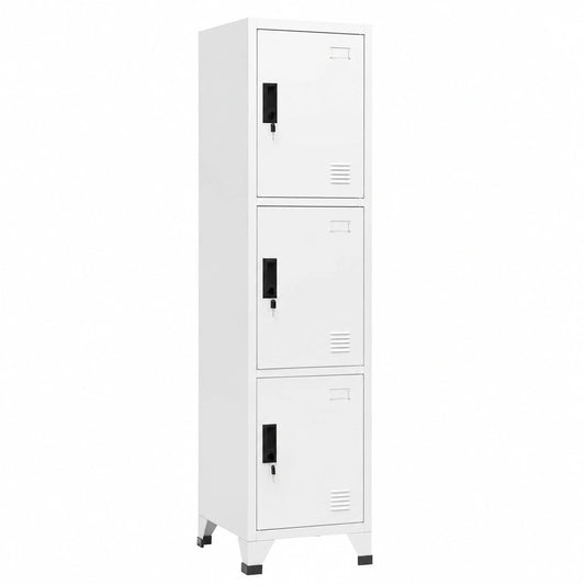 Armadietto in Acciaio con Serratura Bianco 38x45x180 cm per Ufficio