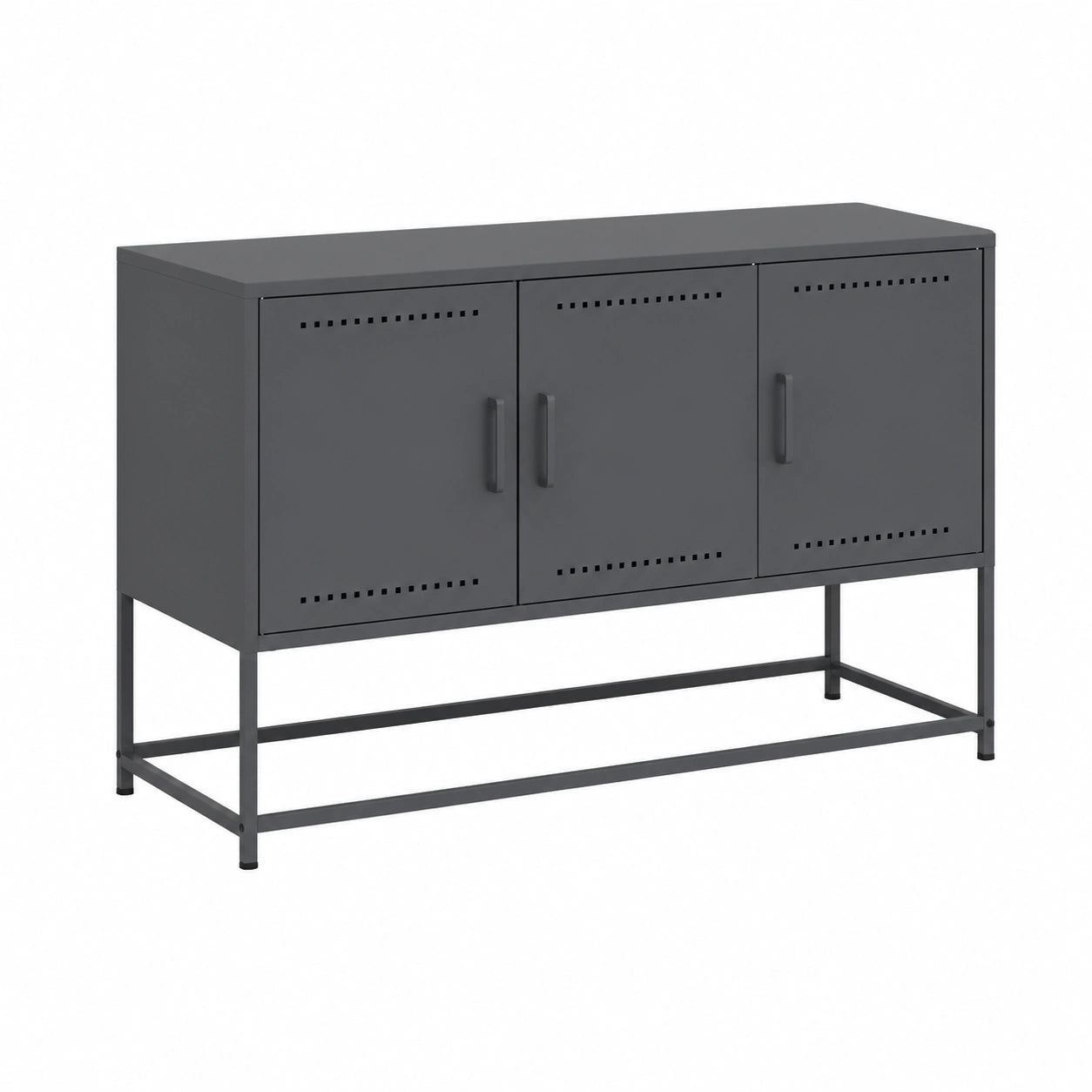 Mobile TV industriale in acciaio antracite con 3 scomparti, 100,5 x 39 x 60,5 cm