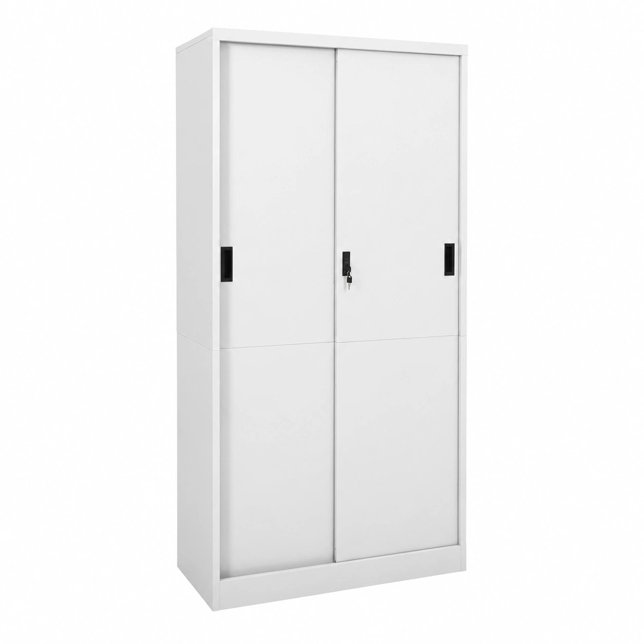 Armadio in Acciaio per Ufficio con Ante Scorrevoli Grigie 90x40x180 cm