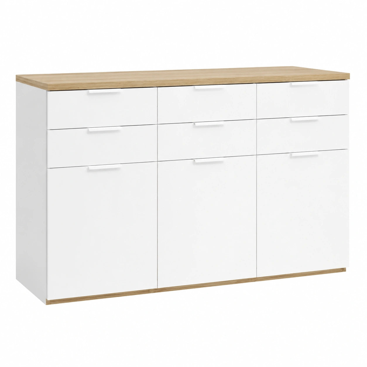 Credenza MUNDI con Cassetti e Ante in Rovere e Bianco