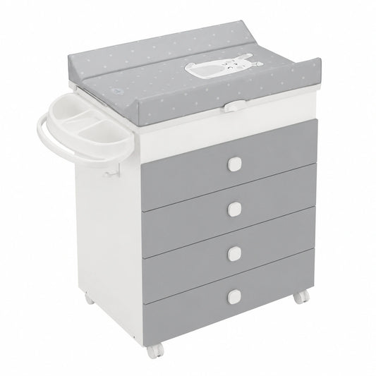 Cassettiera Asia per Bambini Grigio Coniglio - Produzione Italiana