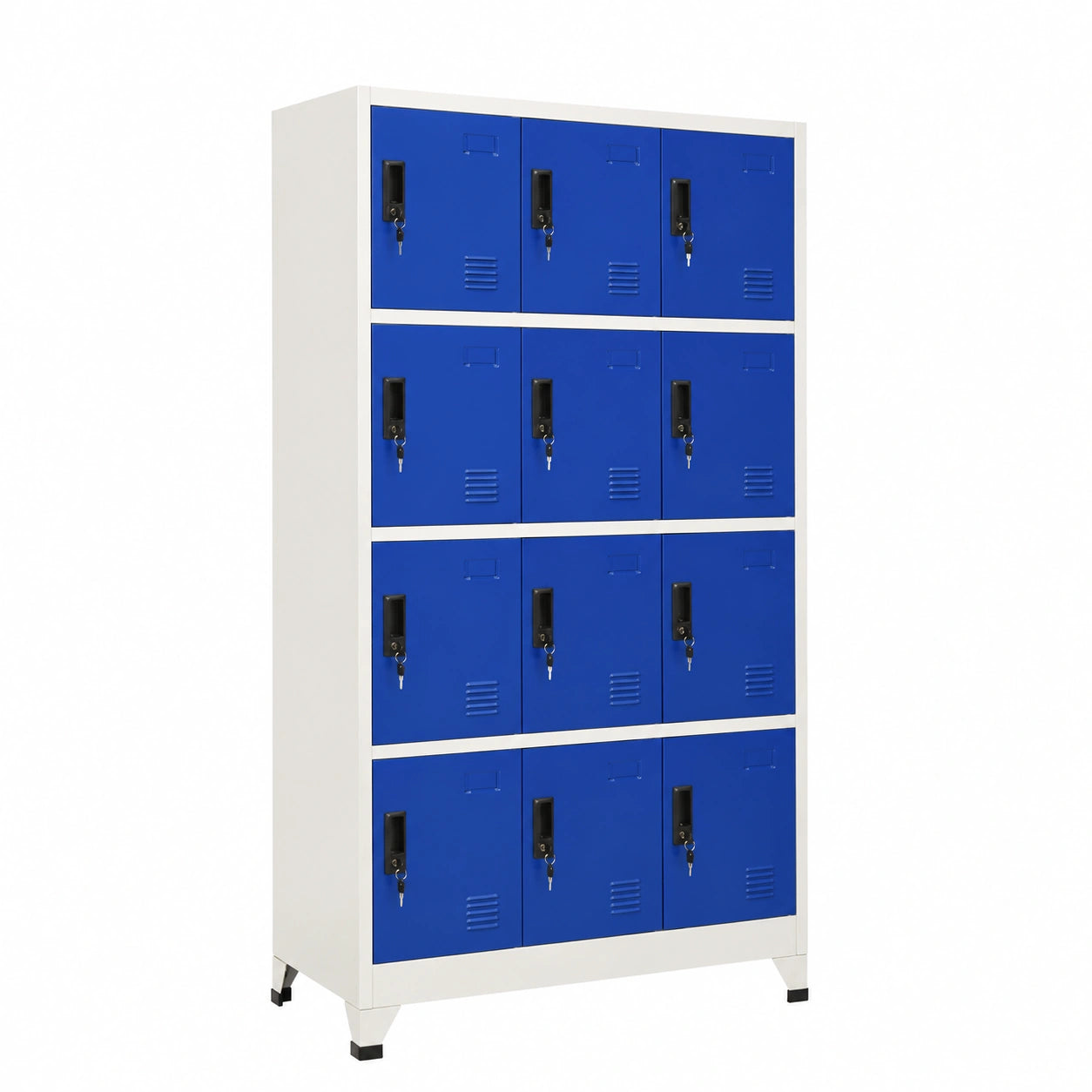 Armadio multifunzione con serratura, acciaio grigio e blu 90x45x180cm per casa e ufficio