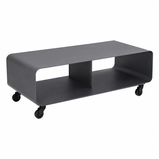 Carrello TV KARE Design in Acciaio Grigio, Stile Industriale, Portata 40 kg