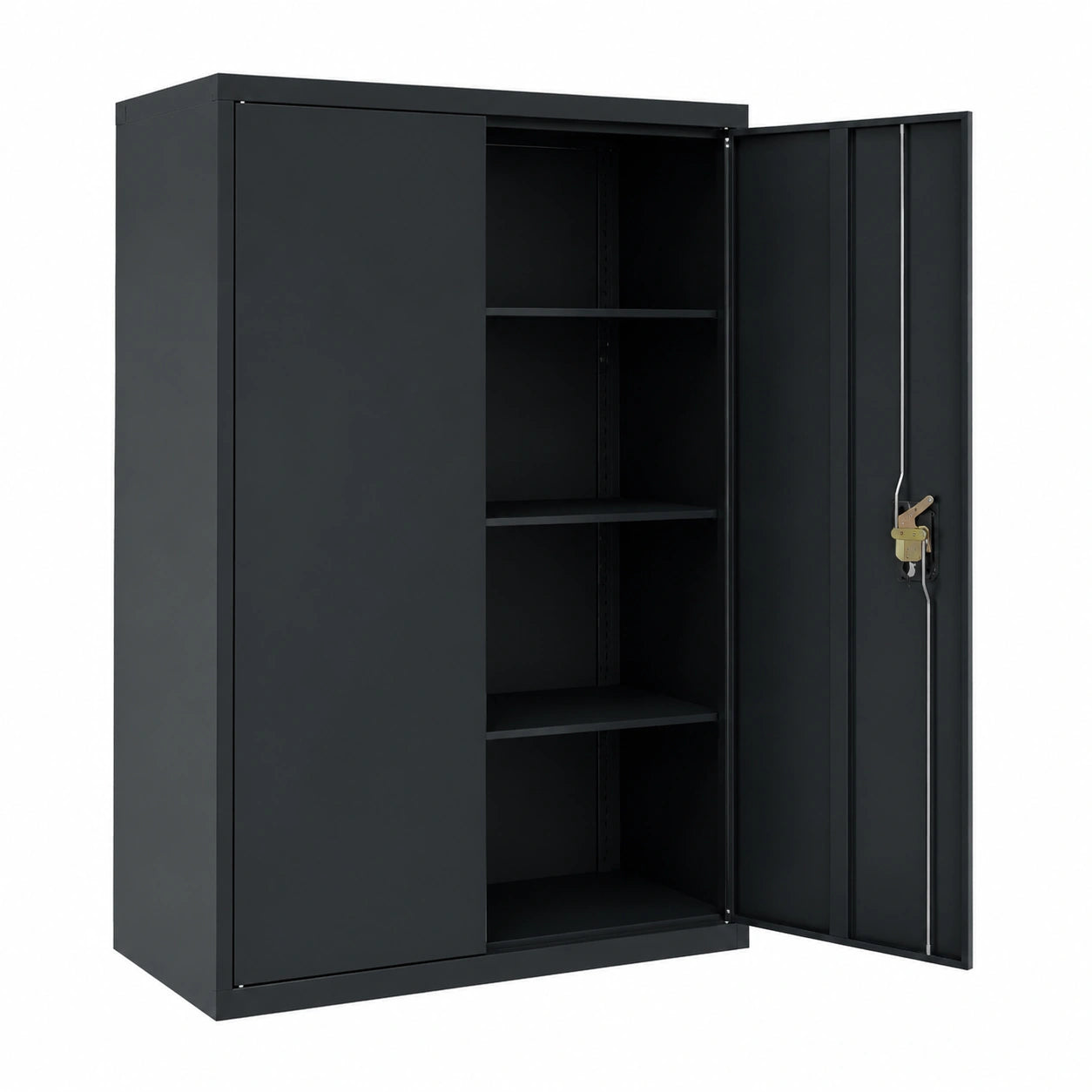 Armadio in Metallo Antracite con 3 Ripiani per Ufficio, 90x40x140 cm